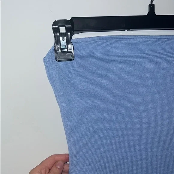 Zara Elegant Blue Ruffle Hem Skirt - Picture 3 of 5